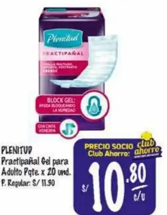 MaxiAhorro Plenitud Practipañal Gel para Adulto Pqte 20 und oferta