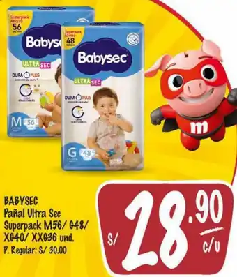 MaxiAhorro Babysec Pañal Ultra Sec Superpack M56/G48/XG40/XXG36 und oferta