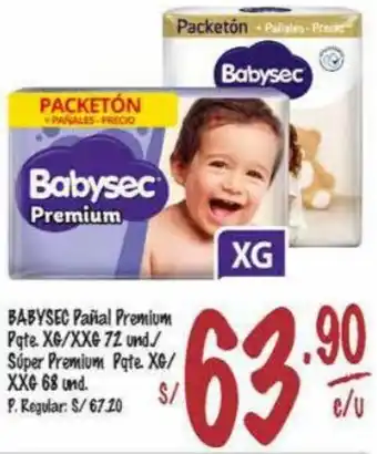 MaxiAhorro Babysec Pañal Premium Pqte XG /XXG 72und oferta