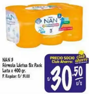 MaxiAhorro Nan 3 Fórmula Lástea Six Pack Lata 400g oferta