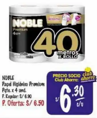 MaxiAhorro Noble Papel Higiénico Premium Pqte 4 und oferta