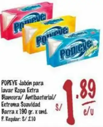 MaxiAhorro Popeye Jabón para Lavar Ropa Extra 190g oferta