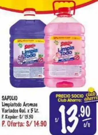 MaxiAhorro Sapolio Limpiatodo Aromas Variados Gal 5L oferta