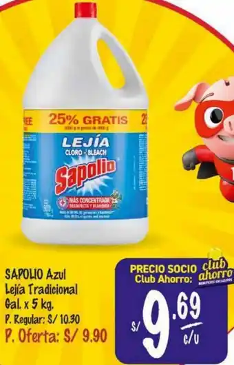 MaxiAhorro Sapolio Azul Lejía Tradicional Gal 5kg oferta