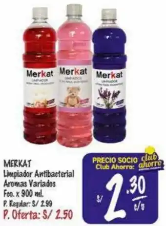 MaxiAhorro Merkat Limpiador Antibacterial Aromas Variados 900ml oferta