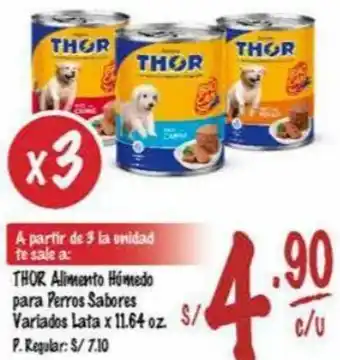 MaxiAhorro Thor Alimento Húmedo para Perros Sabores Variados Lata 11,64oz oferta