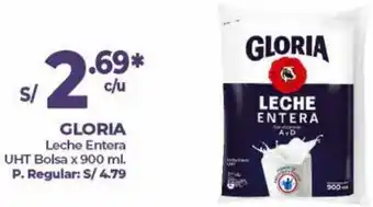 MaxiAhorro Gloria Leche Entera UHT Bolsa 900ml oferta