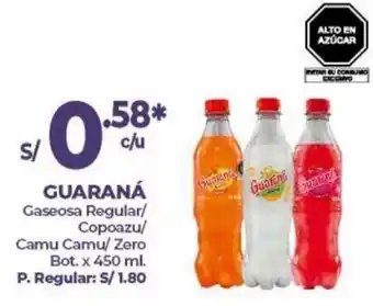 MaxiAhorro Guaraná Gaseosa Regular/Copoazu/Camu Camu/Zero 450ml oferta