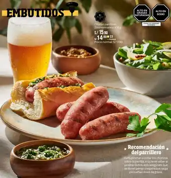 Wong Chorizo Parrillero Zimmermann 400g oferta