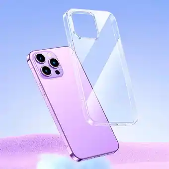 Tottus Case primary para iphone 14 max transparente 2 cámaras oferta