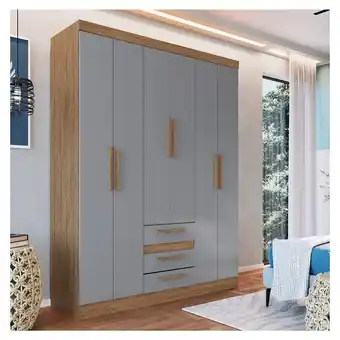 Tottus Ropero 6 puertas 3 cajones gris oferta