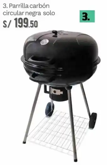 Wong Parrilla Carbón Circular Negra Solo oferta