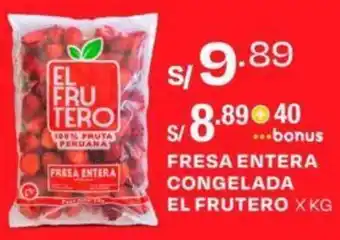 Wong Fresa Entera Congelada El Frutero oferta