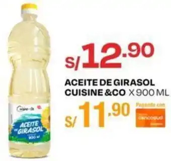 Wong Aceite de Girasol Cuisine & Co 900ml oferta