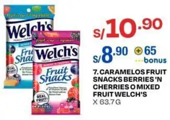 Wong Caramelos Fruit Snacks Berries 'n Cherries o Mixed Fruit Welch's oferta