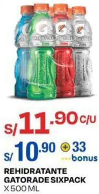 Wong Rehidratante Gatorade Sixpack 500ml oferta