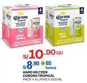 Wong Hard Seltzer Corona Tropical 4 Latas x 355ml oferta