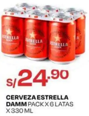 Wong Cerveza Estrella Damm 6 Latas x 330ml oferta