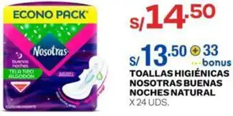 Wong Toallas Higiénicas Nosotras Buenas Noches Natural 24 uds oferta