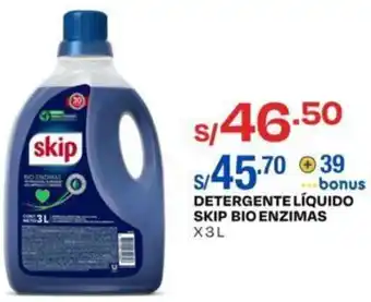 Wong Detergente Líquido Skip Bio Enzimas 3L oferta