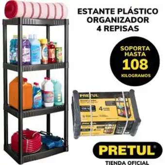 Linio Estante plástico organizador 4 repisas... oferta