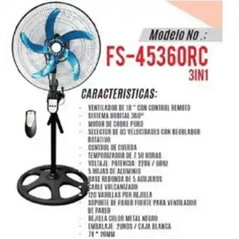 Linio Ventilador osmar 18" 160 watts -taiwan c... oferta
