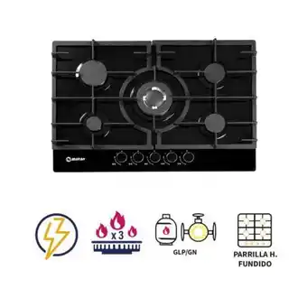 Hiraoka Cocina a gas empotrable miray cme-77gv 5 hornillas oferta