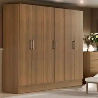 Linio Ropero 6 puertas 2 cajones con niza rust... oferta