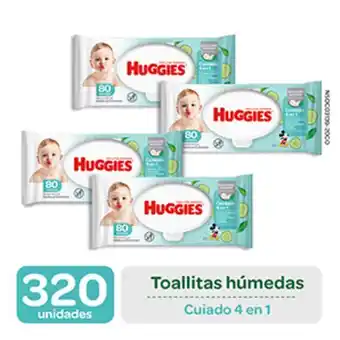 Mifarma Pack de toallas húmedas huggies cuidado 4 en 1 - 4 un oferta