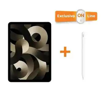 iShop Ipad air 10.9 5ta generación - 64gb - blanco estrella + apple pencil 2 oferta