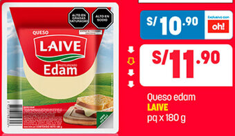 Plaza Vea Queso Edam Laive 180g oferta