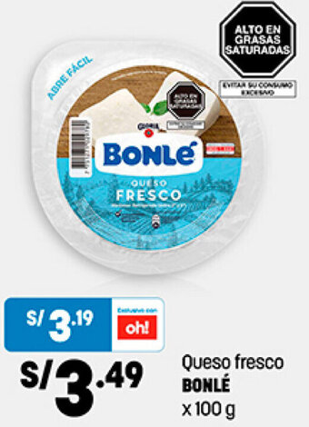 Plaza Vea Queso Fresco Bonlé 100g oferta
