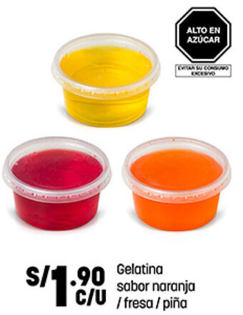 Plaza Vea Gelatina Sabor Naranja/ Fresa/Piña oferta