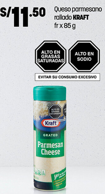 Plaza Vea Queso Parmesano Rallado Kraft 85g oferta