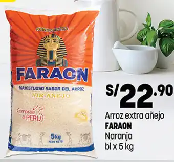 Plaza Vea Arroz Extra Añejo Faraon Naranja 5kg oferta