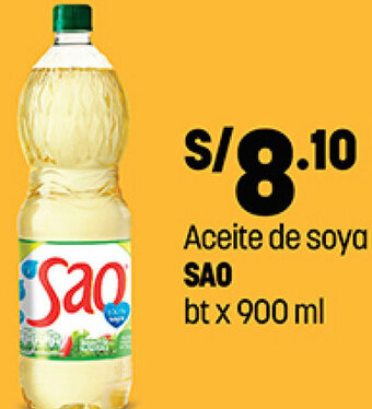 Plaza Vea Aceite de Soya Sao 900ml oferta