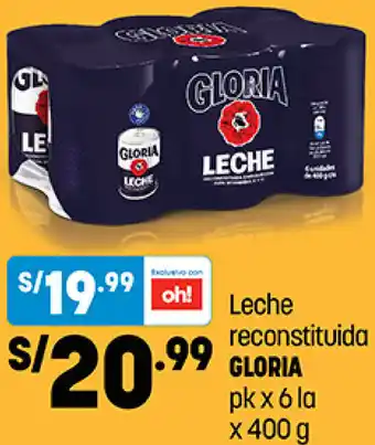 Plaza Vea Leche Reconstituida Gloria 6la x 400g oferta