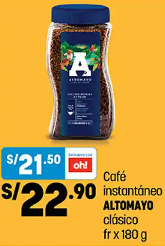 Plaza Vea Café Instantáneo Altomayo Clásico 180g oferta