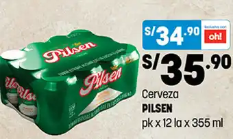 Plaza Vea Cerveza Pilsen 12 la c 355ml oferta