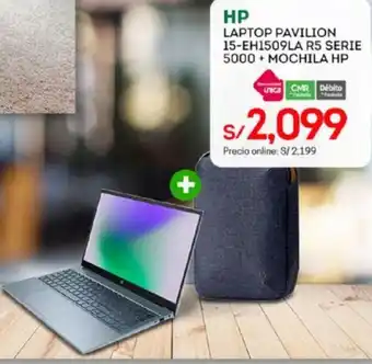 Tottus HP Laptop Pavilion 15-EH1509LA R5 Serie 5000+Mochila HP oferta