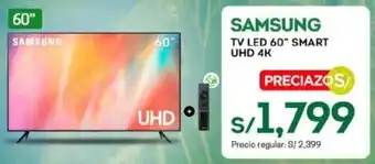 Tottus Samsung TV LED 60" Smart UHD 4K oferta