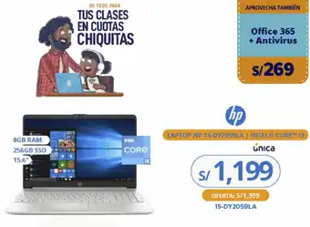 Tiendas EFE Hp Laptop 15-DY2059LA Intel Core i3 15,6" oferta