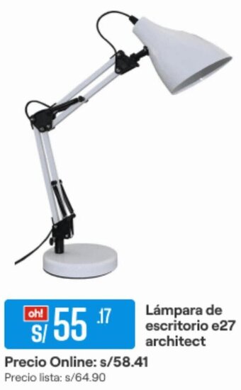 Promart Lámpara de Escritorio e27 Architect oferta