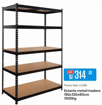 Promart Estante Metal/Madera 192x120x60cm 1500kg oferta