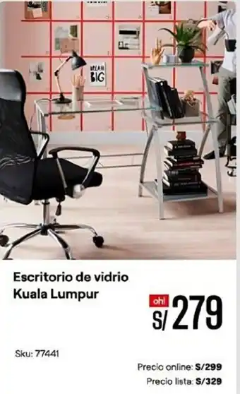 Promart Escritorio de Vidrio Kuala Lumpur oferta