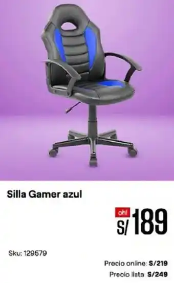Promart Silla Gamer Azul oferta
