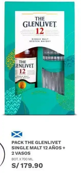 Wong Pack The Glenlivet Single Malt 12 Años + 2 Vasos 700ml oferta