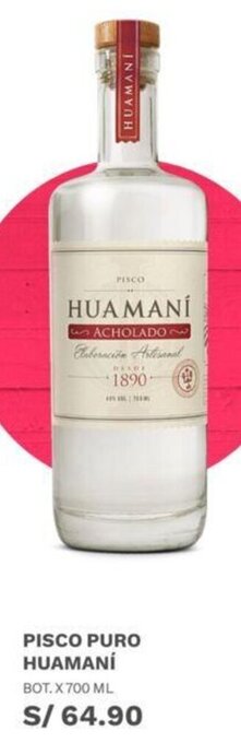 Wong Pisco Puro Huamaní 700ml oferta