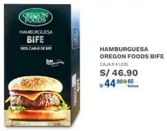 Wong Hamburguesa Oregon Foods Bife 4uds oferta