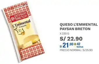 Wong Queso L'Emmental Paysan Breton 220g oferta